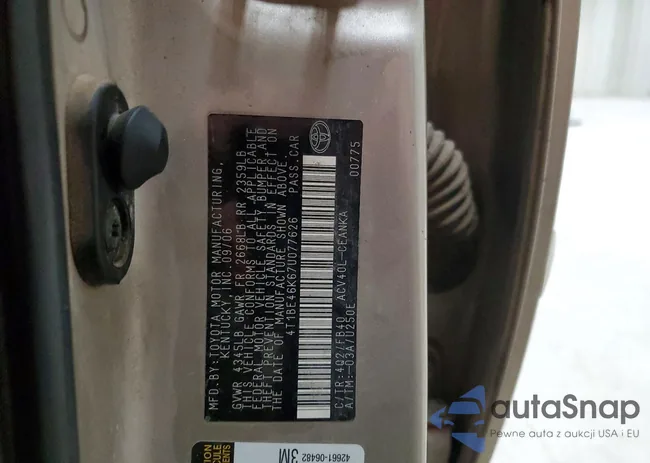 4T1BE46K67U077626: 98372085