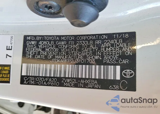 JTDKARFP2J3101703: 99862565