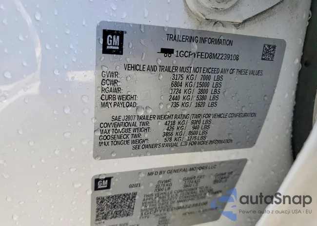 1GCPYFED8MZ239108: 73030245