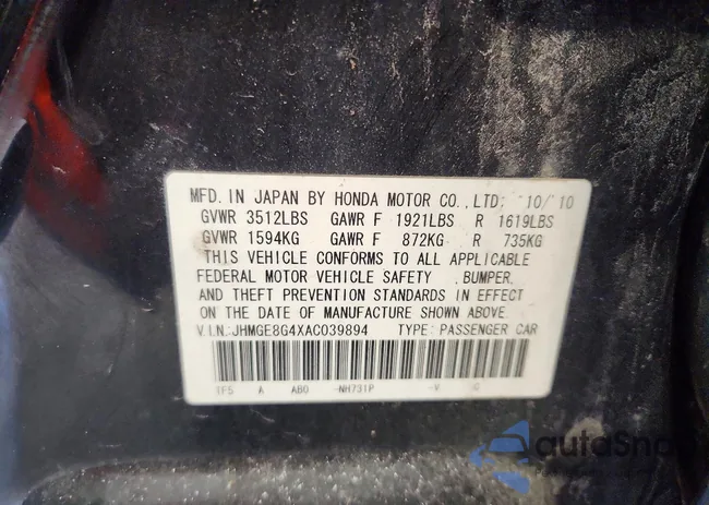 JHMGE8G4XAC039894: 75219565