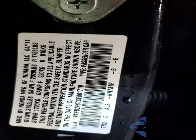 19XFB2F87CE001719: 98477835