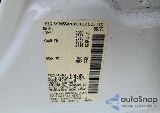 1N4BL4BV5MN402725: 74952425