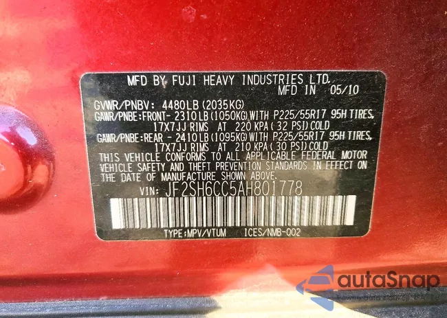 JF2SH6CC5AH801778: 97213875