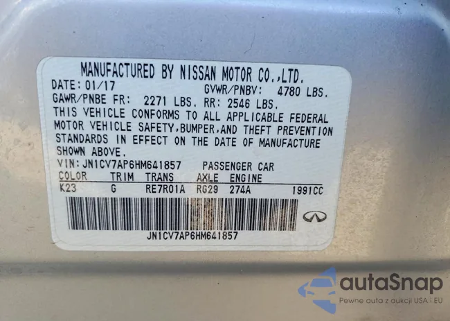 JN1CV7AP6HM641857: 99371685