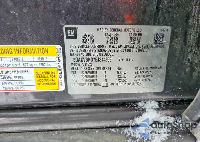 5GAKVBKD7EJ344398: 98673955