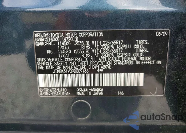 JTMBK31V09D009138: 98450305