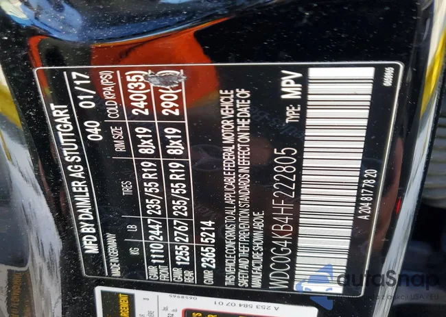 WDC0G4KB4HF222805: 73726995