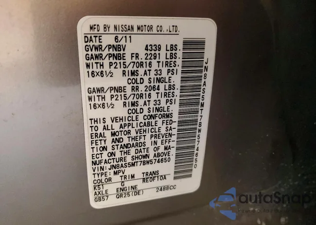 JN8AS5MT7BW574650: 73677305