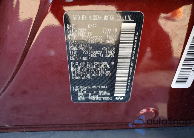 JN8AZ2AF8N9743814: 74571535