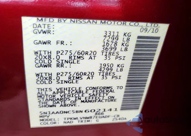 5N1AA0NC5BN602141: 98202425