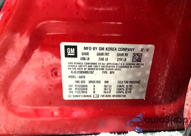 KL4CJ1SB5KB857267: 74412985