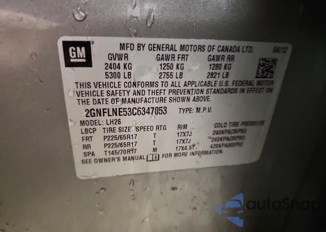 2GNFLNE53C6347053: 99623665