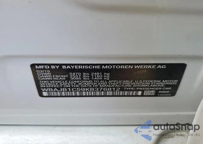 WBAJB1C59KB376812: 72232575