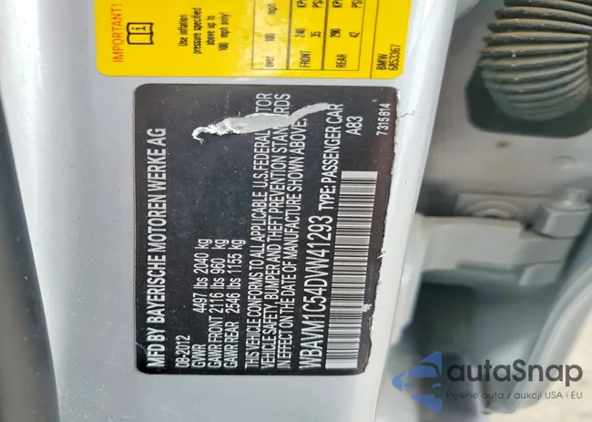 WBAVM1C54DVW41293: 98376745