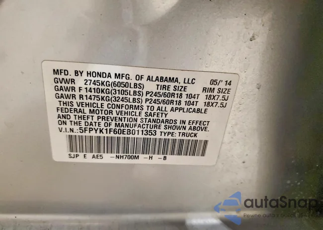 5FPYK1F60EB011353: 73209845