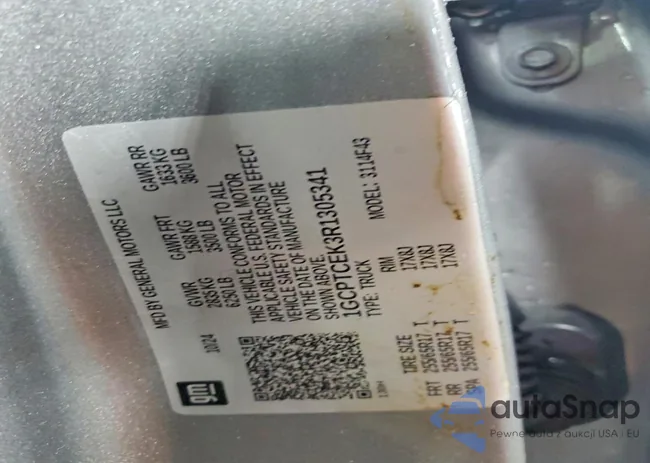 1GCPTCEK3R1305341: 99999715