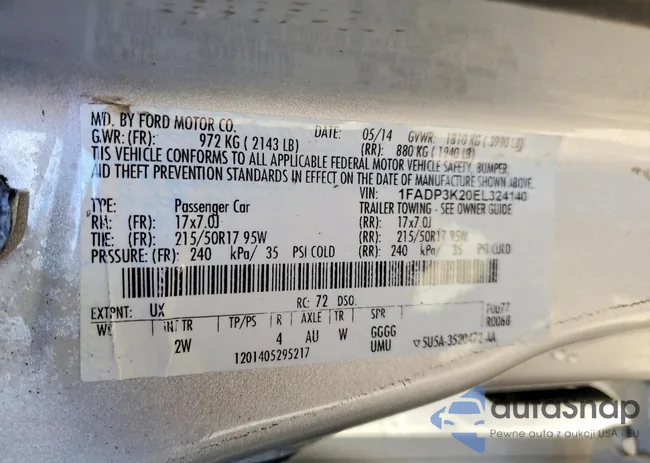 1FADP3K20EL324140: 73920685