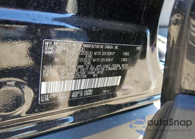 2T3W1RFV4SC353386: 72700055