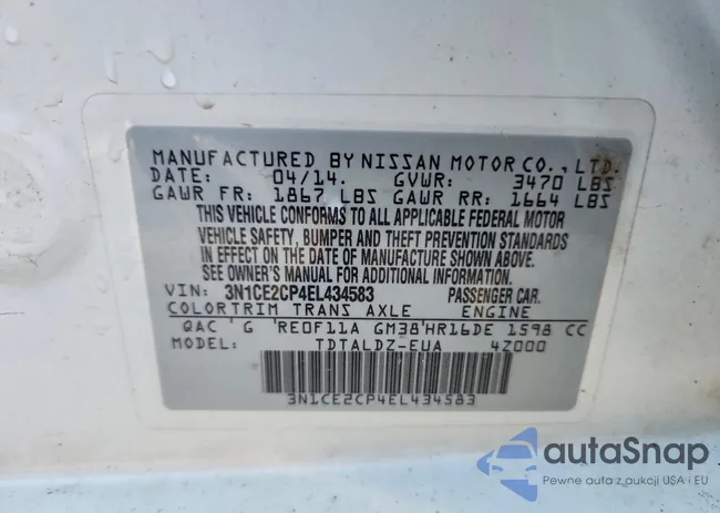 3N1CE2CP4EL434583: 99500535