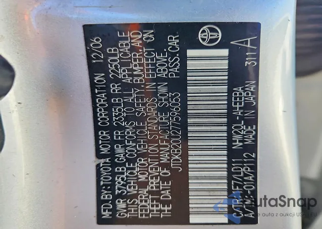 JTDKB20U277596053: 72167585