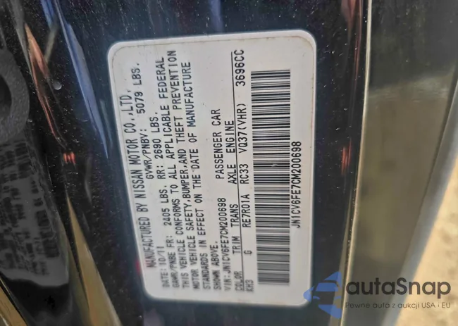 JN1CV6FE7CM200698: 74064035