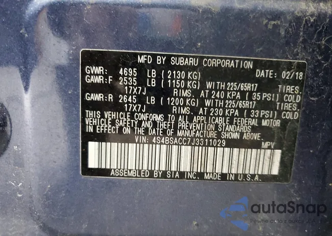 4S4BSACC7J3311029: 72414375