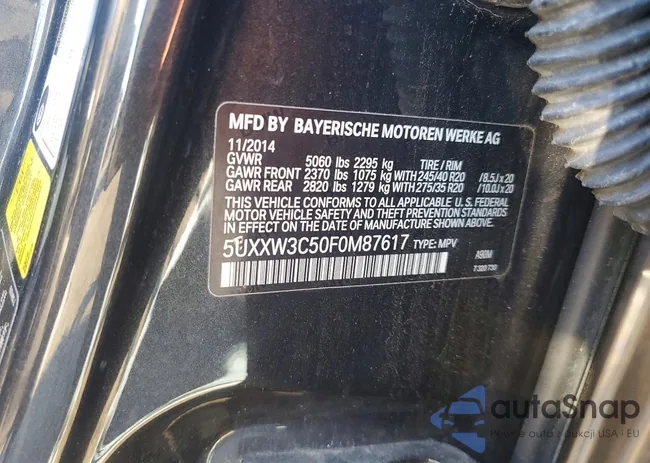 5UXXW3C50F0M87617: 99718695