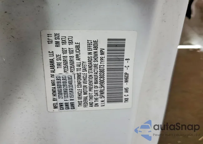 5FNRL5H90CB038073: 99781285