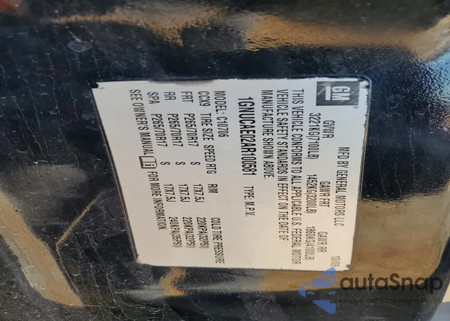 1GNUCAE02AR100581: 75264515