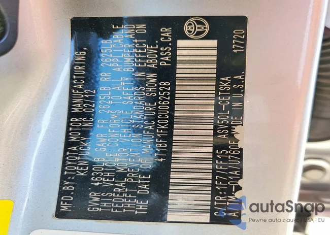 4T1BF1FK0CU062528: 73128075