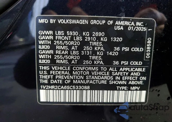 1V2HR2CA6SC533088: 75222315