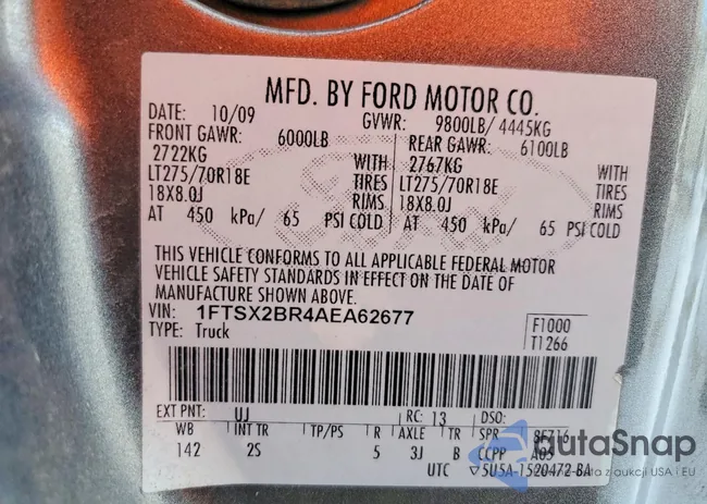 1FTSX2BR4AEA62677: 72210945