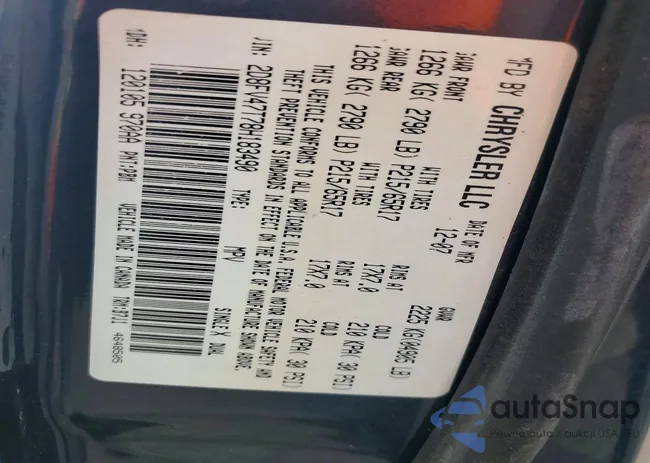 2D8FV47T78H183490: 97625145