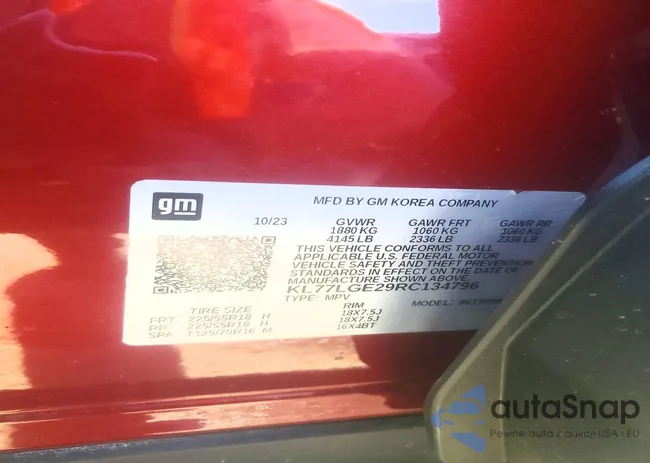 KL77LGE29RC134796: 99539805