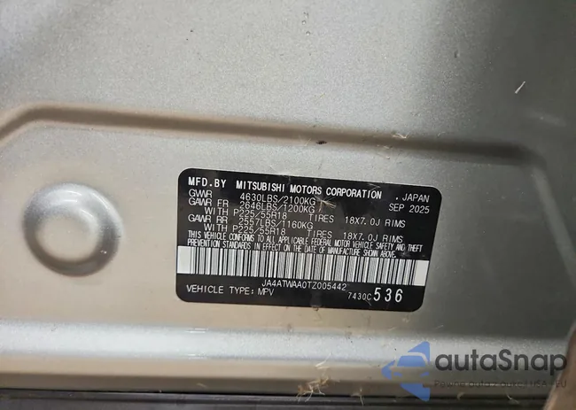 JA4ATWAA0TZ005442: 72109595