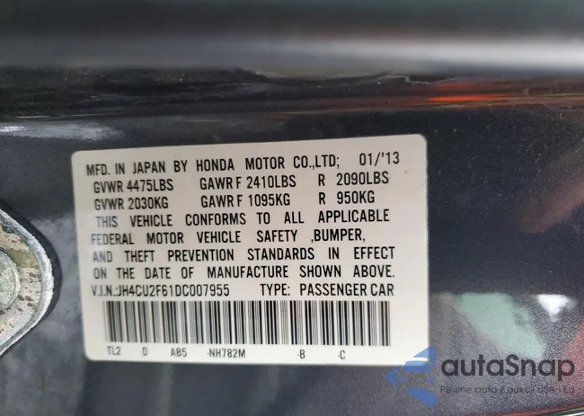 JH4CU2F61DC007955: 98274645