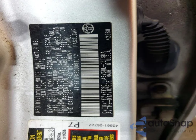 4T1BF1FK5CU081012: 96274835