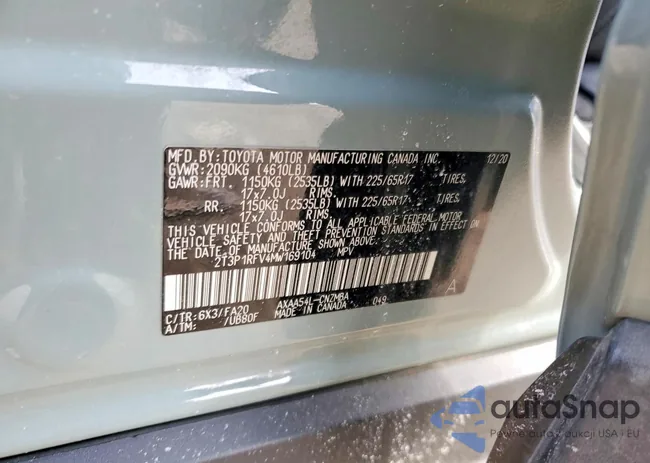 2T3P1RFV4MW169104: 99208815