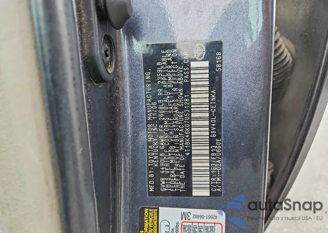 4T1BK46K07U531281: 73072045