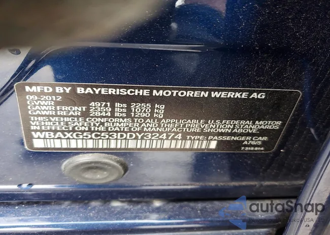 WBAXG5C53DDY32474: 74393935