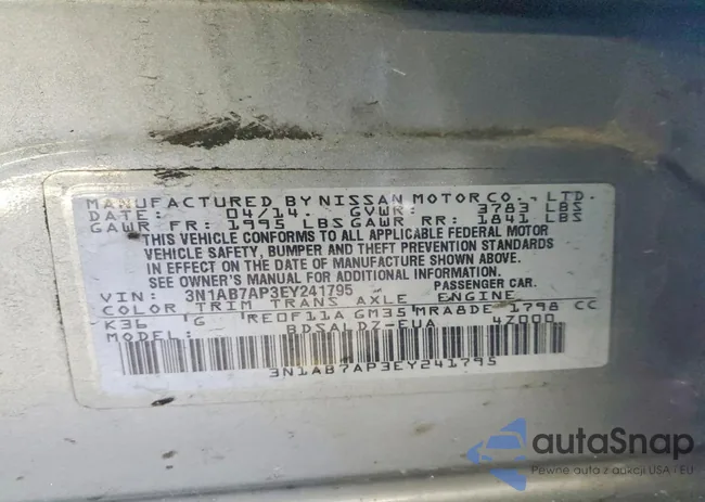 3N1AB7AP3EY241795: 99493095