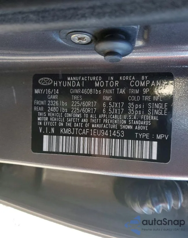 KM8JTCAF1EU941453: 98148025