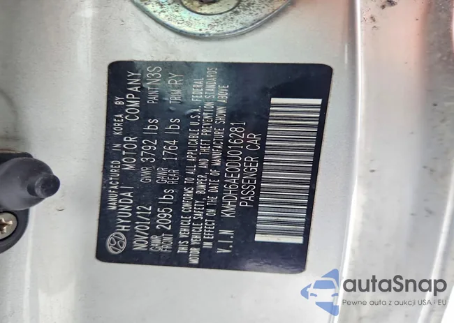 KMHDH6AE0DU016281: 73284445