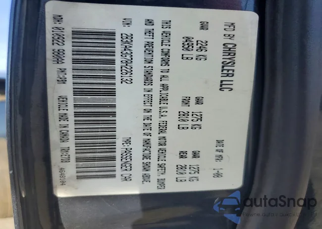 2B3KA43G78H226132: 99871485