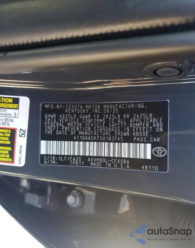 4T1DAACK7SU183745: 75178545