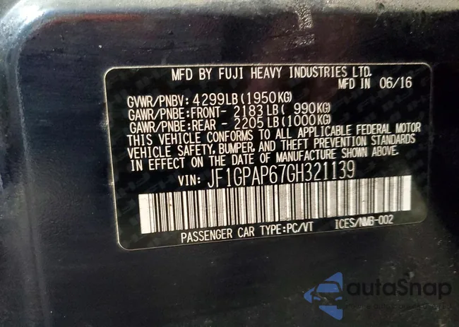 JF1GPAP67GH321139: 97706485