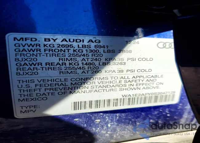 WA1E2AFY0S2047128: 99681745