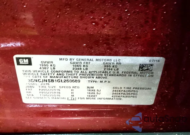 3GNCJNSB1GL260689: 73482385