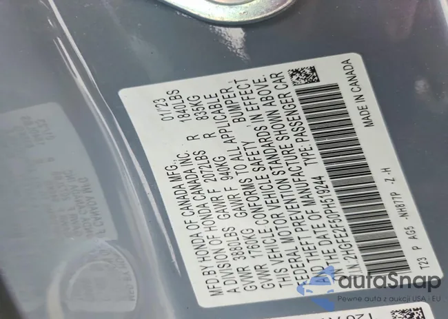 2HGFE2F50PH519244: 72184755