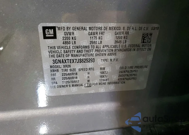 3GNAXTEX7JS625293: 73802145